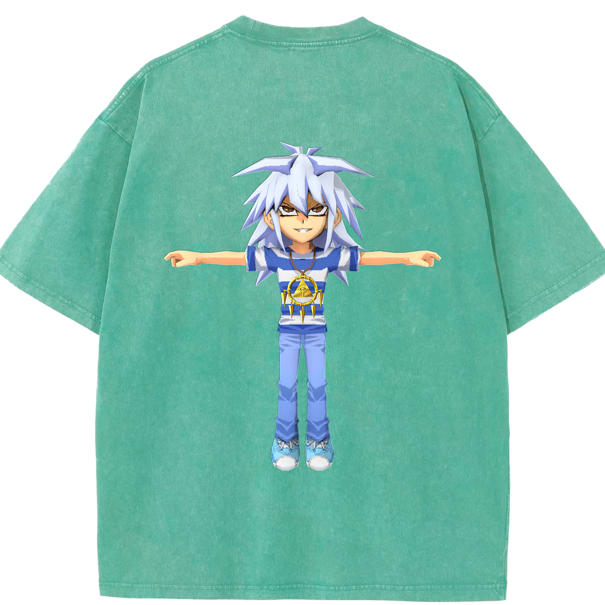 （画像用） 遊☆戯☆王 Yu-Gi-Oh! 綿100% ヴィンテージ風 半袖Tシャツ（背面プリント）
